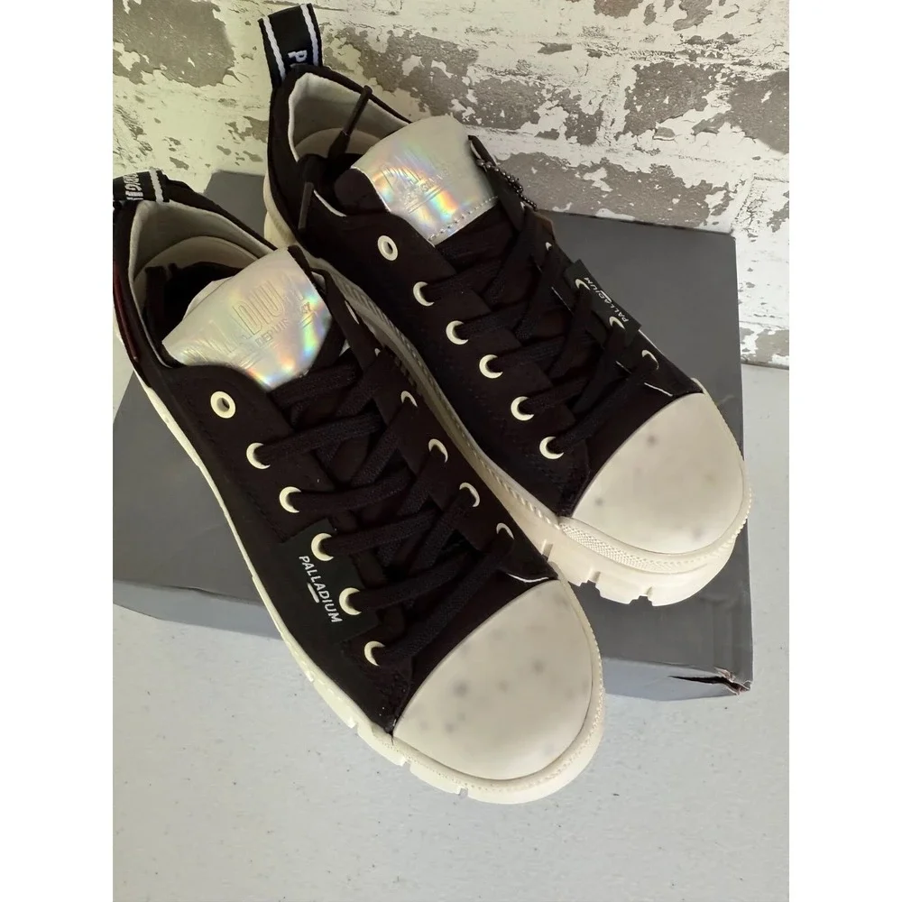 Palladium Revolt Lo TX Shoes Womens Size 7 Black Marshmallow Chunky Platform Low